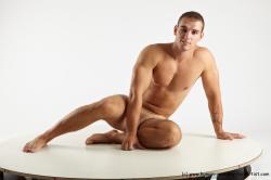Nude Man White Standing poses - ALL Muscular Short Brown Standing poses - simple Realistic